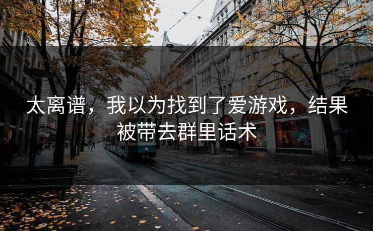 太离谱，我以为找到了爱游戏，结果被带去群里话术