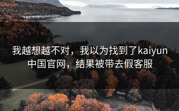 我越想越不对，我以为找到了kaiyun中国官网，结果被带去假客服