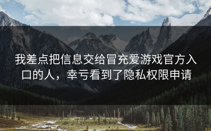 我差点把信息交给冒充爱游戏官方入口的人，幸亏看到了隐私权限申请